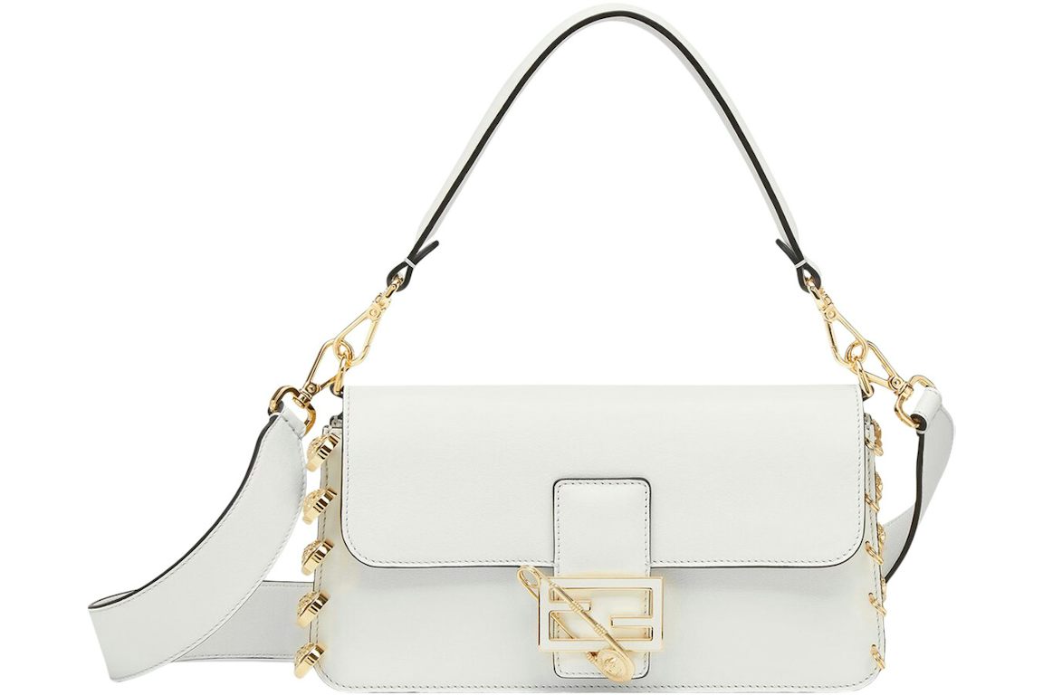 Fendi Fendace Baguette Brooch White